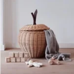 Nordic Wind Storage Basket Natural Rattan Weaving Toy Basket Bathroom With Lid Dirty Clothes Storage Home Decor Organizer Boxes - Image 6