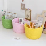 Nordic Cotton Rope Storage Baskets Woven Desktop Sundries Kids Toys Organizer Box Keys Snacks Box Sundries Organizer - Image 3