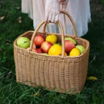 Home Shopping Basket Hand Vegetable Basket Decorative Woven Basket Flower Arrangement Basket Imitating Rattan Picnic Bag - Image 6