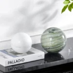 Modern Minimalist Natural Marble Solid Sphere Design Ornament Model Room Sales Office Home Desktop Decoration
