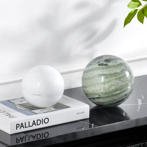 Modern Minimalist Natural Marble Solid Sphere Design Ornament Model Room Sales Office Home Desktop Decoration