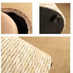 Imitation Rattan Low Stool Japanese Style Storage Stools for Shoe Changing Handwoven Sofa Pouf Stylish Home Hallway Ottoman - Image 3