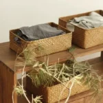 Retro Rural Style Rattan Rectangle Storage Basket with Handles Can Store Clothes, Towels, Snacks, Room clutter,3Sizes - Image 6
