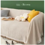 French White Sofa Full Cover Cloth American Sandhair Towel Dust Cover Sofa Cover ins Sandhair Blanket Lunch Break Cover Blanket - Image 6