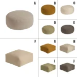 Japanese Style Circle Fleece Velvet Cushion Cover Pouf Meditation Cushion Modern Futon Balcony Tatami Mats Unstuffed Cushion - Image 6