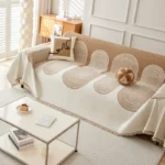 Thicken chenille Green Sofa Cover Sofa Blanket simple geometrical cushion ins wind sand hair towel fashion blanket Sofa Towel - Image 3