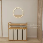 Laundry Basket with Bamboo Frame 200L 4 Compartments Extendable and Removable Laundry Bag Laundry Baskets Bamboo Beige ZSNJ-35 - Image 4