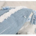 Embroidery Tassels Pillow Cover Geometric Blue White Home Decor Cushion Cover PillowCase Pillow Sham 30x50cm/45x45cm - Image 6
