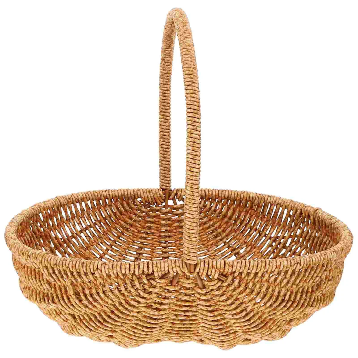 Portable Picnic Basket Woven Baskets Fruits Vegetable Shopping Handmade Container ganization Bins Home Storage - Image 4