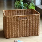 Kens European Sle Woven Rattan Storage Basket Closet Organizer Living Room Miscellaneous Items Basket Cabinet Storage Basket - Image 5