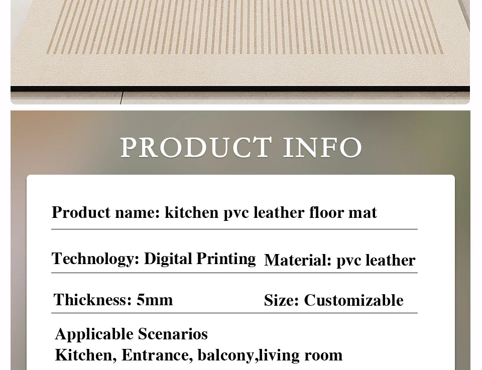 Kitchen Pvc Mat Waterproof PVC Leather Carpet Non-slip Oil-proof Home Decoration Foot Mats Long Anti-slip Area Rugs Household 3 kf Sb19f8b0105be46bfa4d81a56ecd31a72C