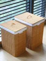 Stylish Nordic Handmade Wicker Laundry Hamper for Chic Storage - Image 4