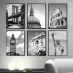Stunning Black & White Cityscape Poster for Modern Spaces