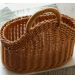 Wall Mounted Vegetable and Fruit Basket, Simulated Rattan Hanging Basket, Plastic Wall-mounted Hanging Basket, Home Decoration - Image 4