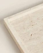 Wabi-Sabi Style Yellow Travertine Tray, Rectangular Beige Marble Stone Tray, Bathroom Ornament, Wholesale, 30x20x3cm - Image 4