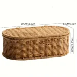 Bohemian Imitation Rattan Storage Basket - Woven Storage Box, Dust-proof Cutlery Frame, Home Decoration Basket Kitchen Organizer - Image 4