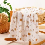 Soft & Breathable Gauze Swaddle Blanket - 120x110CM Bamboo Cotton for Ultimate Comfort and Security