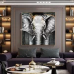 Whimsical Handpainted Elephant Canvas Art for Kids’ Spaces - Image 4