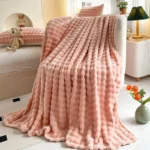 1 Pc Luxury Faux Rabbit Fur Throw Blanket Soft Warm White Striped Fluffy Blankets for Sofa Office Naps Single Double Plush Plaid - Image 6
