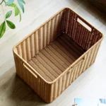 Kens European Sle Woven Rattan Storage Basket Closet Organizer Living Room Miscellaneous Items Basket Cabinet Storage Basket - Image 4