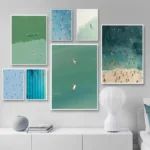 Light Green Seawater Canvas Art for Modern Home Decor - Image 4