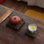 Square Coaster Natural Porous Volcanic Stone Teapot Mat Absorbent Heat-Resistant Drink Coaster for Coffee Tea Home Decor Cup Mat - Image 3