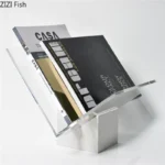 Minimalist Acrylic Transparent Bookshelf File Book Organizer Shelves Marble Base Magazine Holder Book Rack Modern Home Decor - Image 3