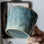 Two Sets of Couple's Cups Kiln Turned Glazed Mugs One Set of Ceramic Water Cups Coffee Cups Water Patterned Cup - Image 4