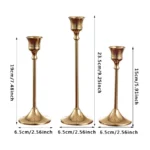 Chic Brass Gold Candle Holders Set for Elegant Gatherings - Image 6