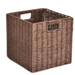 New Foldable Storage Box Imitation Rattan Woven Lattice Cabinet Storage Basket Sundries Snacks Clothes Toys Woven Storage Basket - Image 5
