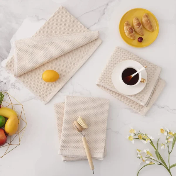 HAPIHAPPY Cotton Kitchen Cloths Household Accessories Waffle Weave Kitchen Towels Cleaning Tools Useful Cleaning Things For Home