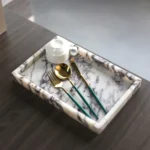 30x20x3CM 100% Natural Luxury Calacatta Viola Purple Marble Stone Travertine Rectangle Catchall Sundries Serving Tray Container