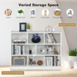 Wood Storage Cube Bookcase, 3 Tier 8 Cube Open Shelf Storage Cabinet, Multipurpose Bookshelf, Display Shelf for Living Room, Bed - Image 4