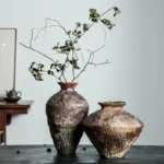 Handcrafted Wabi-Sabi Ceramic Vase for Rustic Home Elegance