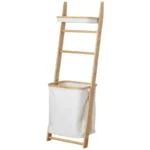 Multi-Functional Standalone Home Bamboo Material Laundry Basket Multi-Layer Storage elf Organizer l Fiber Basket - Image 2