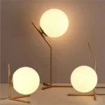 Nordic modern white glass table lamps for living room glass ball gold metal Bedroom Bedside table light industrial desk lamp - Image 2