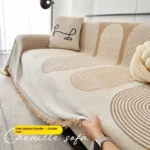 Chic Nordic Chenille Sofa Cover Set with Elegant Tassels - Image 3