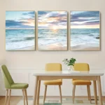 3pcs set of beach canvas prints, ocean scenery, nautical photos, coastal wave wall art posters, wall decorations without frames - Image 5