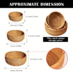 Hand-woven Rattan Wicker Basket Storage Box Fruit Tea Snack Bread Basket Cosmetic Desktop Storage Box Household Kitchen Supplies - Image 6