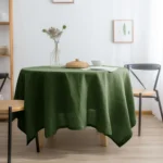 Elegant 100% Pure Linen Round Table Cover for Stylish Dining - Image 4