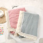 Cute Bear Muslin Squares Cotton Baby Blanket for Newborn Plaid Infant Swaddle Blanket Babies Accessories Bed Summer Comforter - Image 6