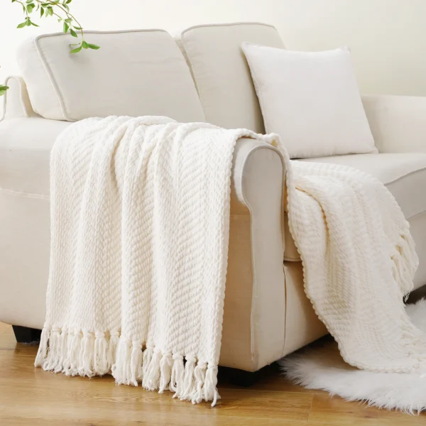 Cozy Up in Style with Battilo Plush Knitted Throw Blanket