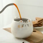 Charming Cat-Shaped Ceramic Mug - 13 oz Coffee Delight - Image 4