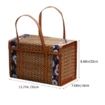 Hand-woven Multi-purpose Egg Basket Picnic Basket Bamboo Basket Fruits Rectangular Box Household Kitchen Supplies Organization - Image 3