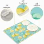 Lively Lemon Microfiber Dish Drying Mat for Colorful Kitchens - Image 4