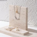 Wabi-sabi natural yellow cave stone storage tray European vintage marble tray Natural cave stone jewelry display plate tea tray - Image 2