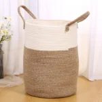 Cotton Rope Braided Dirty Clothes Basket Household Items Toys Storage Bag Living Room Bedroom Storage Cloth Art Storage Basket - Image 2
