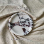 Small Round Travertine Tray, Natural Stone Jewelry Vanity Tray for Rings, Keys, and Coins, Compact Home Decor Organizer 15CM - Image 3