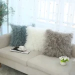 Pack of 1 Soft Luxury Long Faux Fur Plush Throw Pillow Cover,for living room,Sofa,Bed,Car,Party Decorative(no pillowcore) ﻿