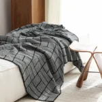 Warm Home Ivory Black Burgundy Geometric Knitted Blanket Soft Luxury Bedspread Cobertor Vintage Artistic Throw Sofa Bedding - Image 5